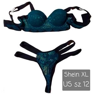 Turquoise and lace Shein Bra and Panty set